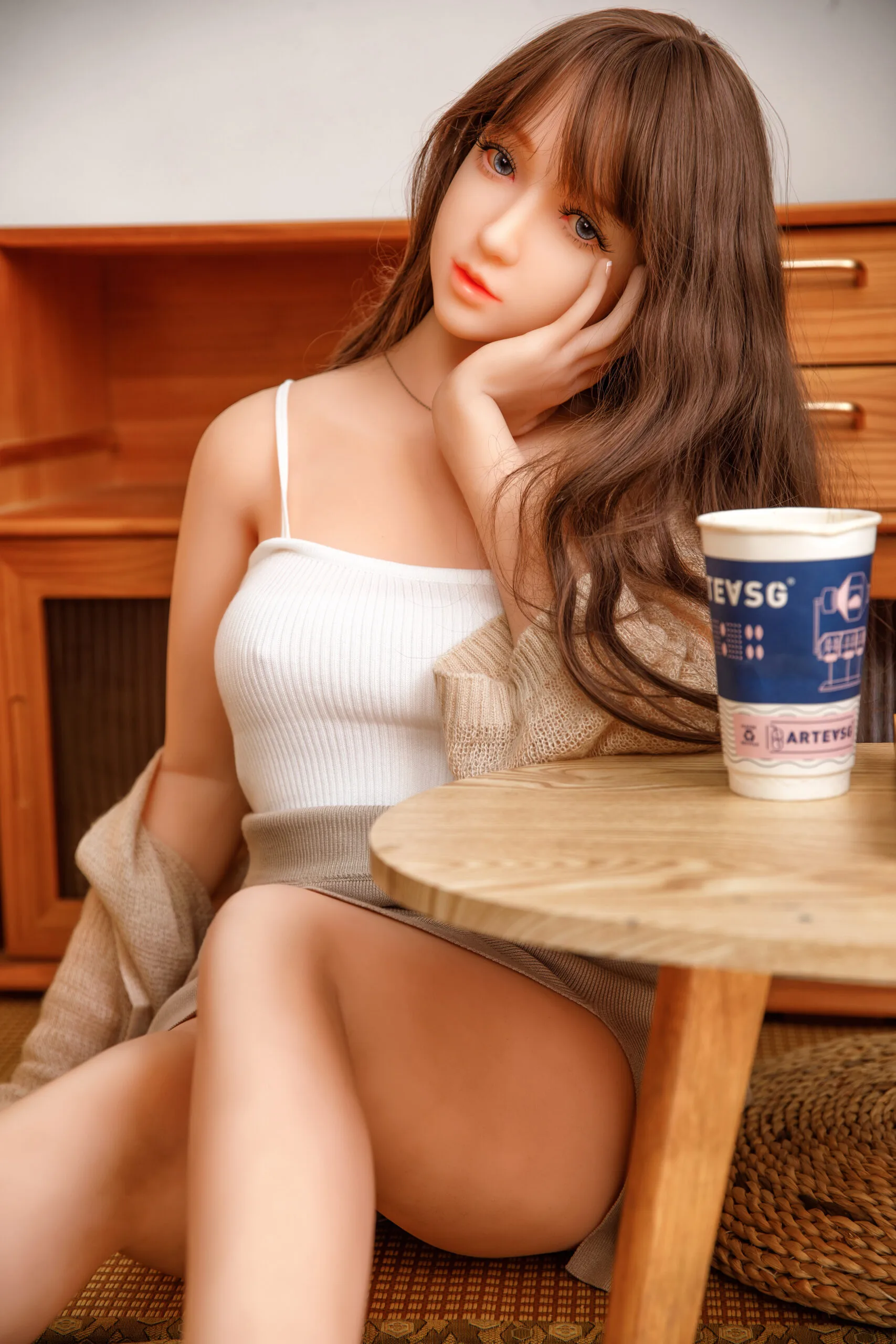 Sayuri – #158152Realistic Asian Face Sex Doll – Life-Size TPE Full-Body Male Masturbator with Oral, Vagina & Breasts, Waterproof Design. product image showing body appearance and material texture