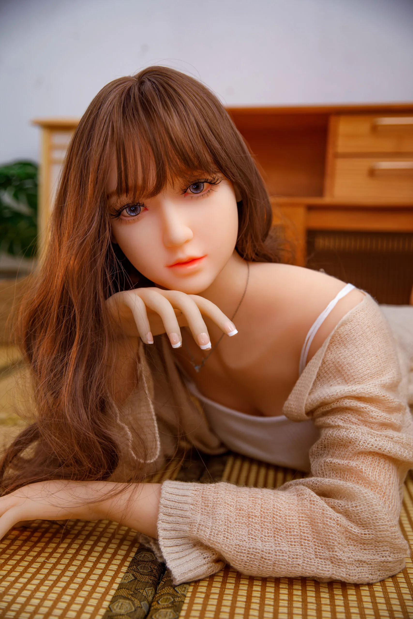 Sayuri – #158152Realistic Asian Face Sex Doll – Life-Size TPE Full-Body Male Masturbator with Oral, Vagina & Breasts, Waterproof Design. product image showing body appearance and material texture