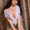 160CM Asian Silicone TPE Love Doll LifeSize Dual Material main view Umi – 160CM Realistic Asian Silicone Head TPE Love Doll – Life-Size Full-Body Doll with Dual Material Design product image showing body appearance and material texture