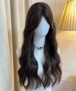 Customizable Long Black Synthetic Wig Dolls Versatile - view 3