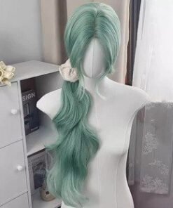 Mint Green Side braid Wavy Synthetic Doll Wig Colorful Synthetic Wig Set Dolls Long Customizable View 5 17