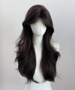 Long Dark Brown Wavy No Bangs Synthetic Doll Wig Stylish Synthetic Doll Wigs Long Flowing Hairstyles Natural View 10 30