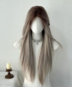 Rose Gold Pink Long Wavy Synthetic Doll Wig Synthetic Doll Wigs Long Short Two tone Hairstyles Custom View 10 32
