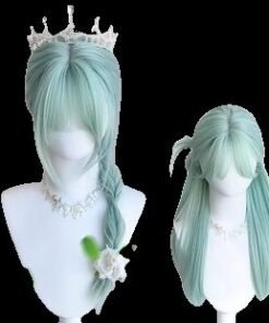 Mint Green Braided Twin tails Synthetic Doll Wig Colorful Synthetic Wig Set Dolls Long Customizable View 10 35