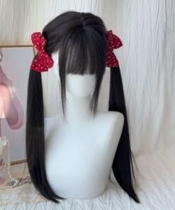 Customizable Long Black Synthetic Wig Dolls Versatile - view 7