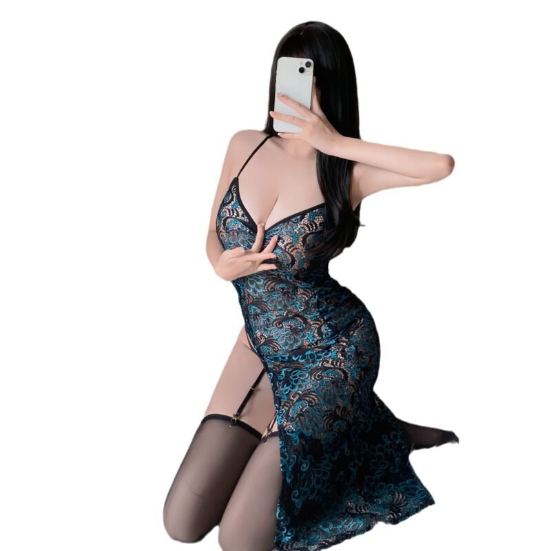 Elegant Lace Cheongsam Style Lingerie Dress Side Slit Elegant Lace Cheongsam Style Lingerie Dress Side Slit Main View 主图 006