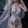 ID169C-ID8H-3-FULL Mira 165cm full silicone realistic doll, bridal sitting pose.