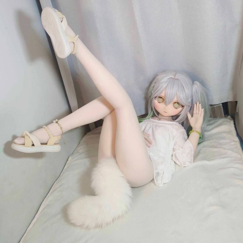 Kagami 85cm Anime Poseable Figure TPE main view Kagami 85cm Anime Poseable Figure Tpe Kagami 85cm Anime Poseable Figure Tpe Main View Dd004 Dd004 luna lying pose white outfit full body