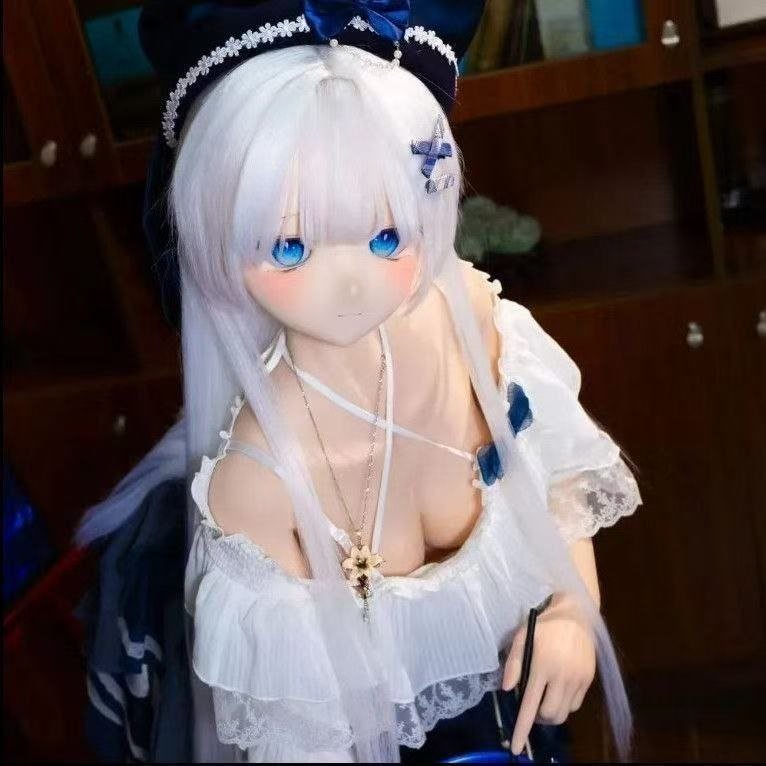 Yuki 85cm Anime TPE Figure view 3 Yuki 68cm Mini Anime Tpe Figure Yuki 85cm Anime Tpe Figure View 3 Dd040 Dd040 yuki face close up blue eyes necklace