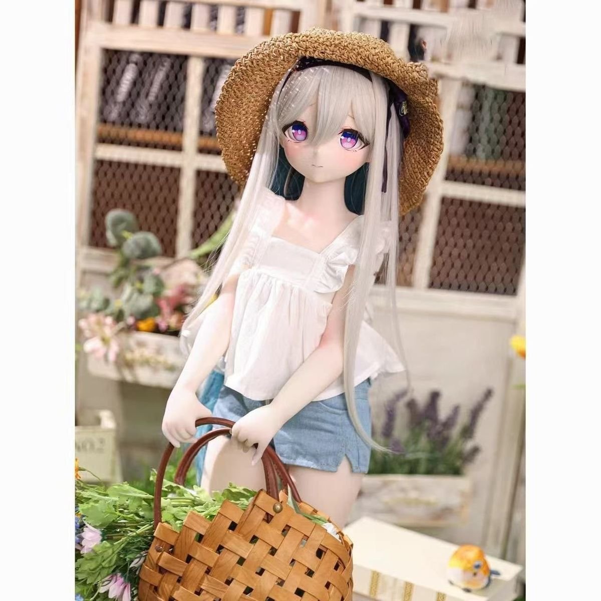 Mika 85cm Anime TPE Figure view 4 Mika 68cm Anime Tpe Figure Mika 85cm Anime Tpe Figure View 4 Dd056 Dd056 mika doll outdoor scene with basket