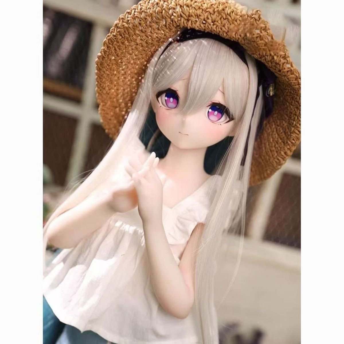 Mika 85cm Anime TPE Figure view 3 Mika 68cm Anime Tpe Figure Mika 85cm Anime Tpe Figure View 3 Dd056 Dd056 mika doll straw hat and white top