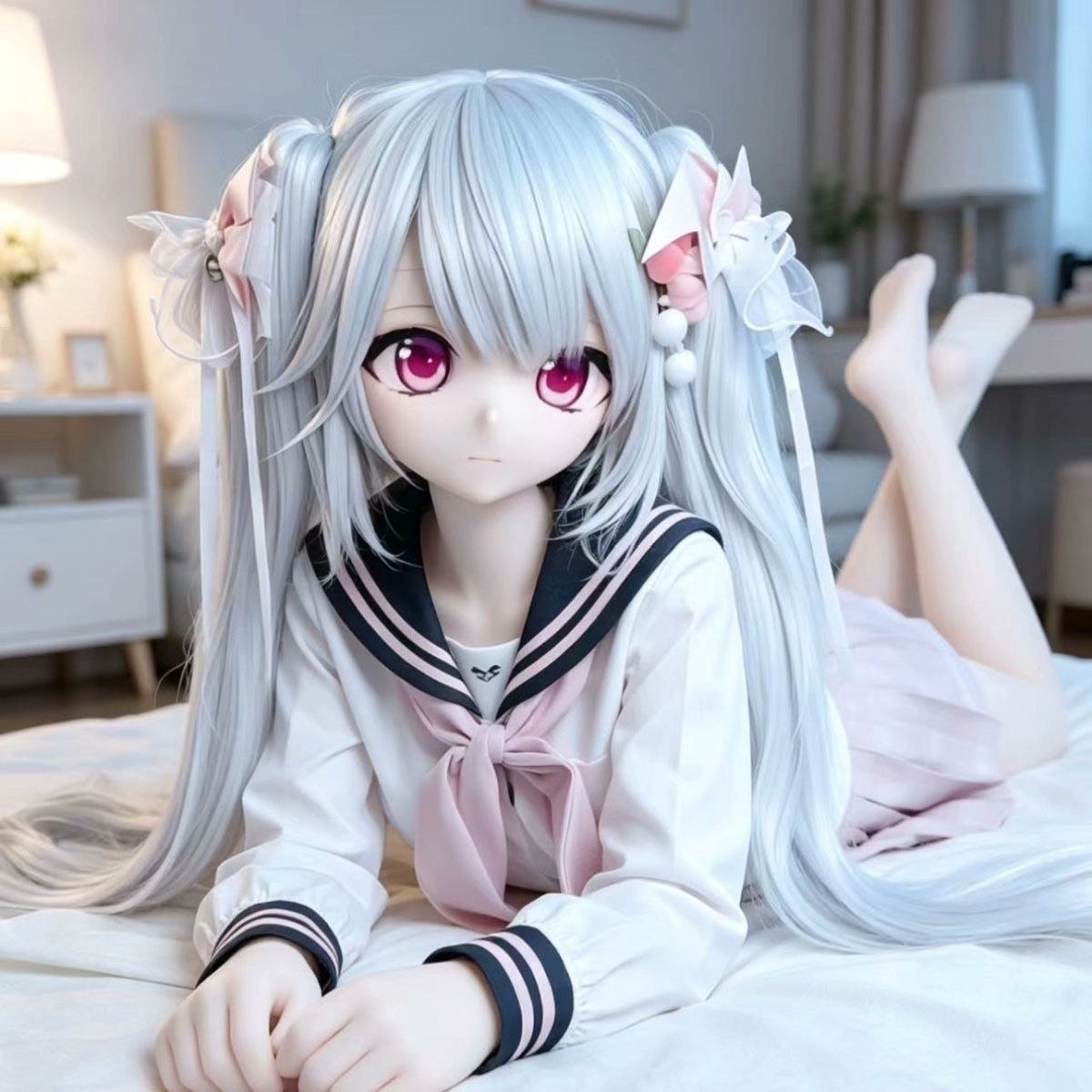 Yuki 85cm Anime TPE Figure view 3 Yuki 68cm Anime Tpe Figure Yuki 85cm Anime Tpe Figure View 3 Dd058 Dd058 yuki reclining pose bed detail