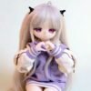 DD065-85 Luna 85cm TPE anime doll, close-up of her face making a heart shape with her hands.