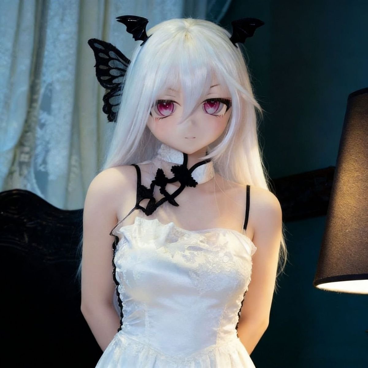 DD068 Luna 68cm TPE anime doll standing pose showing her full figure and animeinspired design with butterfly wings Luna - 68cm Mini Anime Full-Body TPE Figure with Articulated Skeleton, TPE Body PVC Head, SKU: DD068 product image showing body appearance and material texture