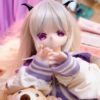 DD070-85 Luna 85cm TPE anime doll holding a teddy bear, with hands clasped, showing expressive face.