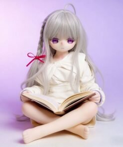 Home Sexdollwildnight comyour Perfect Companion Awaits Dd070 85 Luna 68cm Tpe Anime Doll Sitting and Reading a Book Showcasing Delicate Features and Soft Pose Dd070 Dd070 luna reading book seated pose