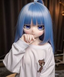 DD072 Luna 68cm TPE anime doll, close-up of her face and hand gesture, highlighting delicate features.