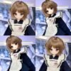 DD077 Yuki 85cm TPE anime doll, collage of multiple angles showcasing her face and maid outfit.