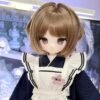 DD077 Yuki 85cm TPE anime doll, close-up of her face highlighting large expressive eyes and rosy cheeks.