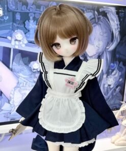 Home Sexdollwildnight comyour Perfect Companion Awaits Dd077 Yuki 85cm Tpe Anime Doll in a Cute Maid Outfit Full Body Front View Showcasing Her Charming Expression Dd077 Dd077 yuki full body maid outfit front