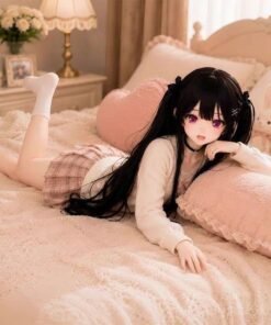 Home Sexdollwildnight comyour Perfect Companion Awaits Dd079 Yuki 85cm Tpe Anime Doll Relaxed Pose on a Bed Highlighting Her Detailed Facial Features and Articulated Limbs Dd079 Dd079 yuki relaxed pose bedside detail