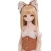 DD080 Kiko 85cm TPE anime doll, upper body detail focusing on her cute ear accessories and delicate shoulder straps.