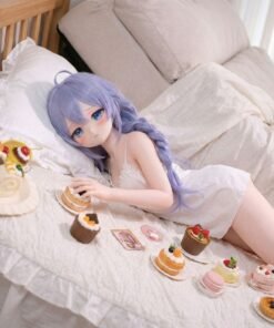 Home Sexdollwildnight comyour Perfect Companion Awaits Dd082 Luna 85cm Tpe Anime Doll Lying on a Bed Surrounded by Sweets Showcasing Her Delicate Features and Pose Dd082 Dd082 luna lying pose bedroom sweet treats
