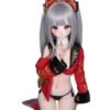 DD084 Akari 85cm TPE realistic doll, front view highlighting her detailed anime-inspired outfit and delicate features.