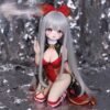 DD084 Akari 85cm TPE anime doll in a seated pose, emphasizing her ornate outfit and graceful form.