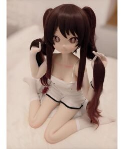 DD090 Yae 160cm full TPE realistic doll in a playful pose wearing a white outfit and knee-high socks.