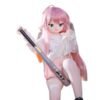 DD092 Yua 85cm TPE anime doll, playful pose with a baseball bat, featuring pink hair and blue eyes.