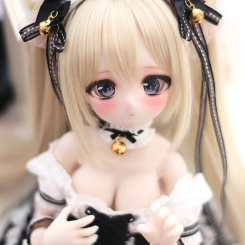 Dd094 Elara Anime Full body Tpe Figure with Articulated Skeleton 68cm Dd094 Elara 85cm Tpe Anime Doll Close up of Her Face with Blonde Hair and a Charming Maid Outfit Dd094 Dd094 elara face close up blonde hair maid outfit
