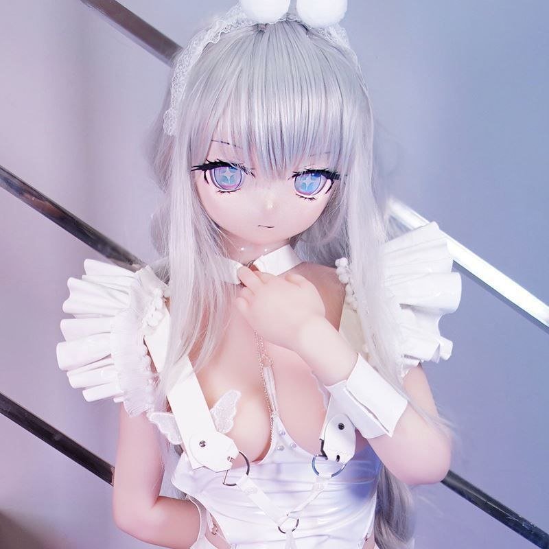 DD101 Luna 68cm TPE anime doll showcasing her elegant white outfit and delicate features DD101 Luna - Anime TPE Figure with Articulated Skeleton, PVC Head 68cm product image showing body appearance and material texture
