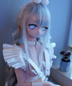 Home Sexdollwildnight comyour Perfect Companion Awaits Dd101 Luna 68cm Tpe Anime Doll Close up of Her Face with Striking Blue Anime Eyes and Silver Hair Dd101 Dd101 luna face close up blue eyes
