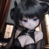 DD103 Mei 68cm TPE anime doll portrait wearing black lingerie with a star pendant.