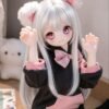 DD105 Luna 68cm TPE anime doll in a playful pose, highlighting her cute cat ears and endearing features.