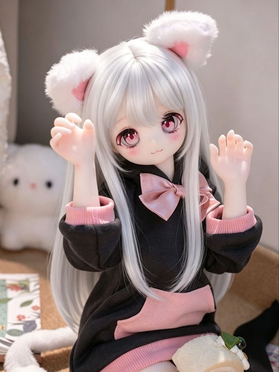 DD105 Luna 68cm TPE anime doll in a playful pose highlighting her cute cat ears and endearing features Dd105 Luna Anime Tpe Figure with Articulated Skeleton Tpe Body Pvc Head 68cm Dd105 Luna 68cm Tpe Anime Doll in a Playful Pose Highlighting Her Cute Cat Ears and Endearing Features Dd105 Dd105 luna playful pose anime doll cute ears