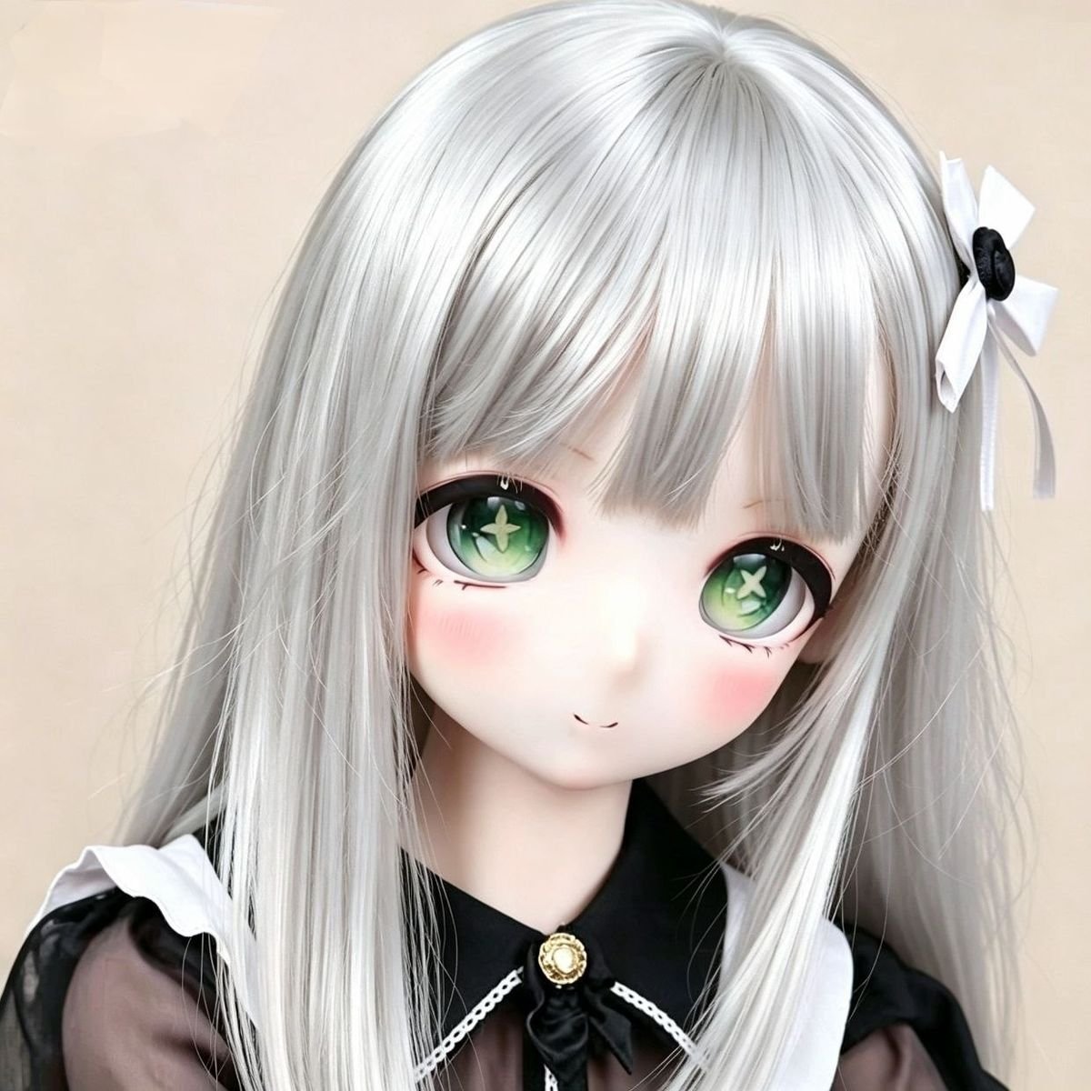 DD111 Luna 68cm TPE anime doll portrait showcasing detailed facial features silver hair and a floral hair accessory Dd111 Luna Anime Tpe Doll with Articulated Skeleton Tpe Body Pvc Head 85cm Dd111 Luna 68cm Tpe Anime Doll Portrait Showcasing Detailed Facial Features Silver Hair and a Floral Hair Accessory Dd111 Dd111 luna anime doll portrait detailed face and hair access