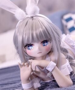 Home Sexdollwildnight comyour Perfect Companion Awaits Dd115 Luna 68cm Tpe Anime Doll Close up of Her Face with Striking Blue Anime Eyes and White Bunny Ears Dd115 Dd115 luna face close up anime eyes bunny ears