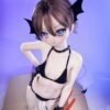 DD118 Lilith 68cm TPE anime doll front view showcasing her petite body and devilish costume with bat wings DD118 Lilith - Anime TPE Doll with Articulated Skeleton, PVC Head 68cm product image showing body appearance and material texture