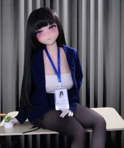 DD124 Aiko 168cm TPE full body doll, seated pose wearing office attire, showcasing realistic features.