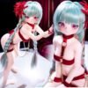 DD125 Lyra 68cm TPE anime doll, side profile showcasing her petite body and red ensemble.