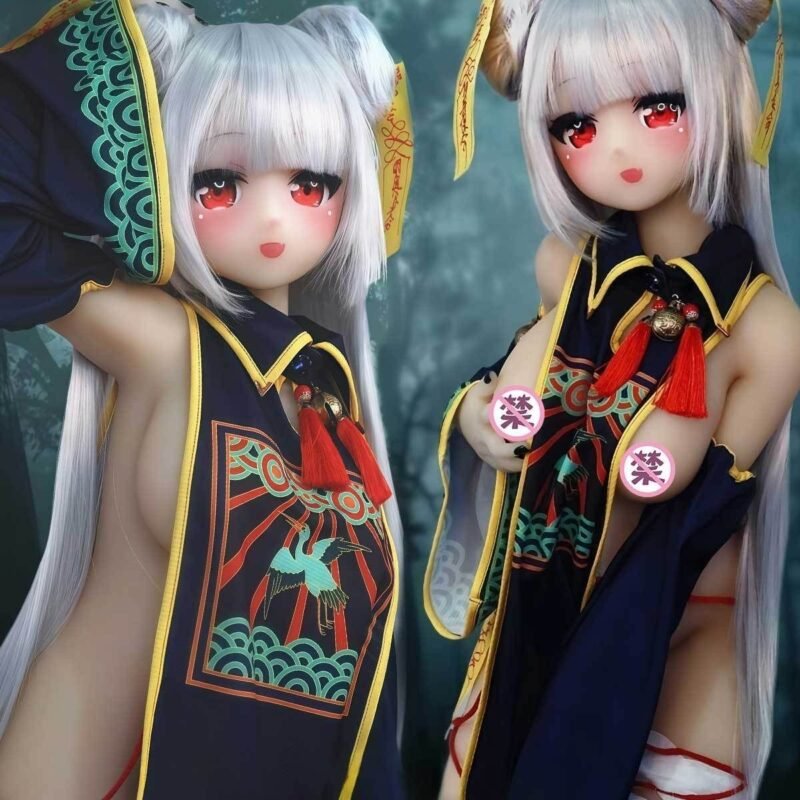 Dd126 Kiko Tpe Full Body Anime Doll with Articulated Skeleton 68cm Dd126 Kiko 168cm Tpe Anime Doll Front View of Two Dolls in Traditional Outfits Dd126 Dd126 kiko full body pair anime doll